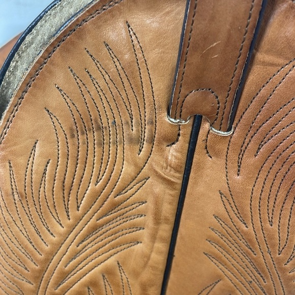 Abilene Womens Western Boots Leather Embroidered Pull On Boots in Brown Size 9.5 - Picture 11 of 14